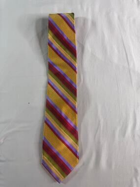 Robert Talbott Best of Class Silk Tie Multicolor Stripe Hand Sewn Made USA